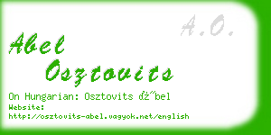 abel osztovits business card